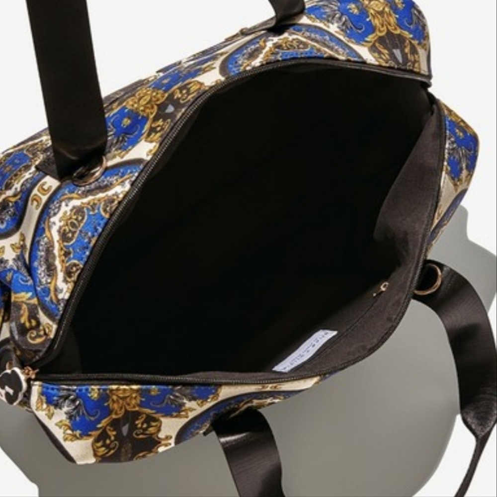 🔥FINAL💲⬇️Alice+Olivia Regal Romance 🖤/💛/💙 Print Duffle Bag ~ NWT - Picture 6 of 10